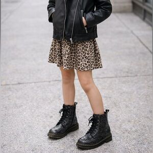 Dr. Martens Black Glitter Kids Boots youth Size 2 – Sparkle Combat Lace-Up